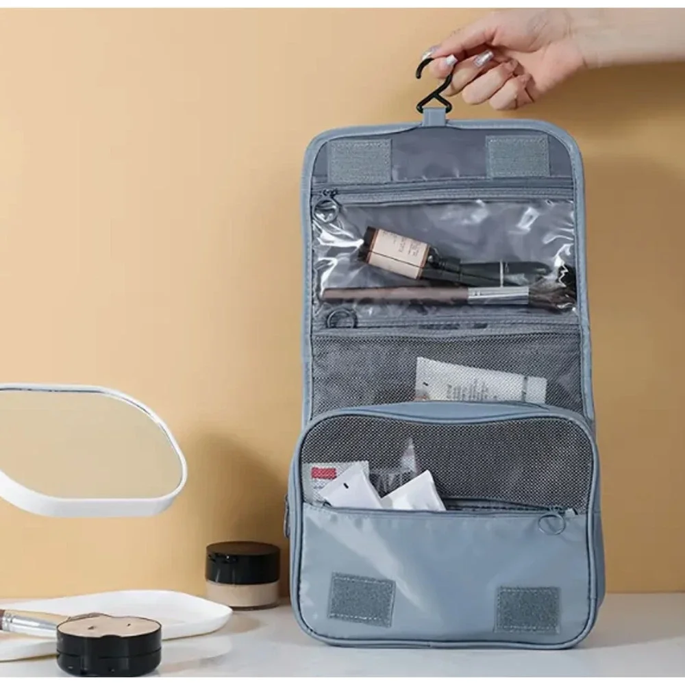 Travel Bag Toiletry Cosmetics Makeup Organizer 9 x 7 x 3 Grey